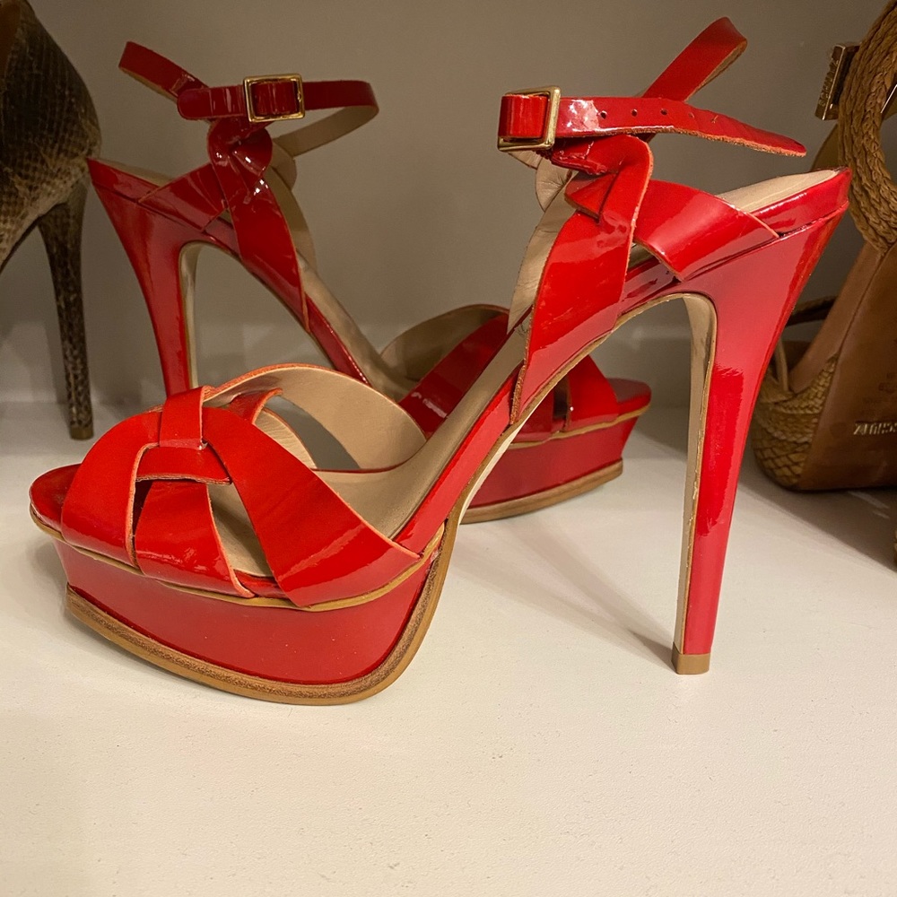 Steve Madden Red Patent Leather Sandals